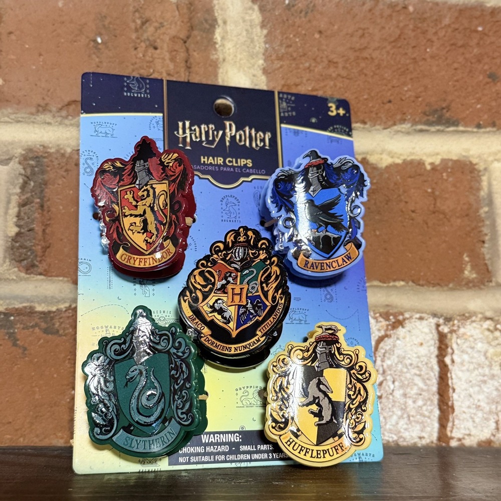 Harry Potter Hogwarts House Crest Logo Hair Clip Set